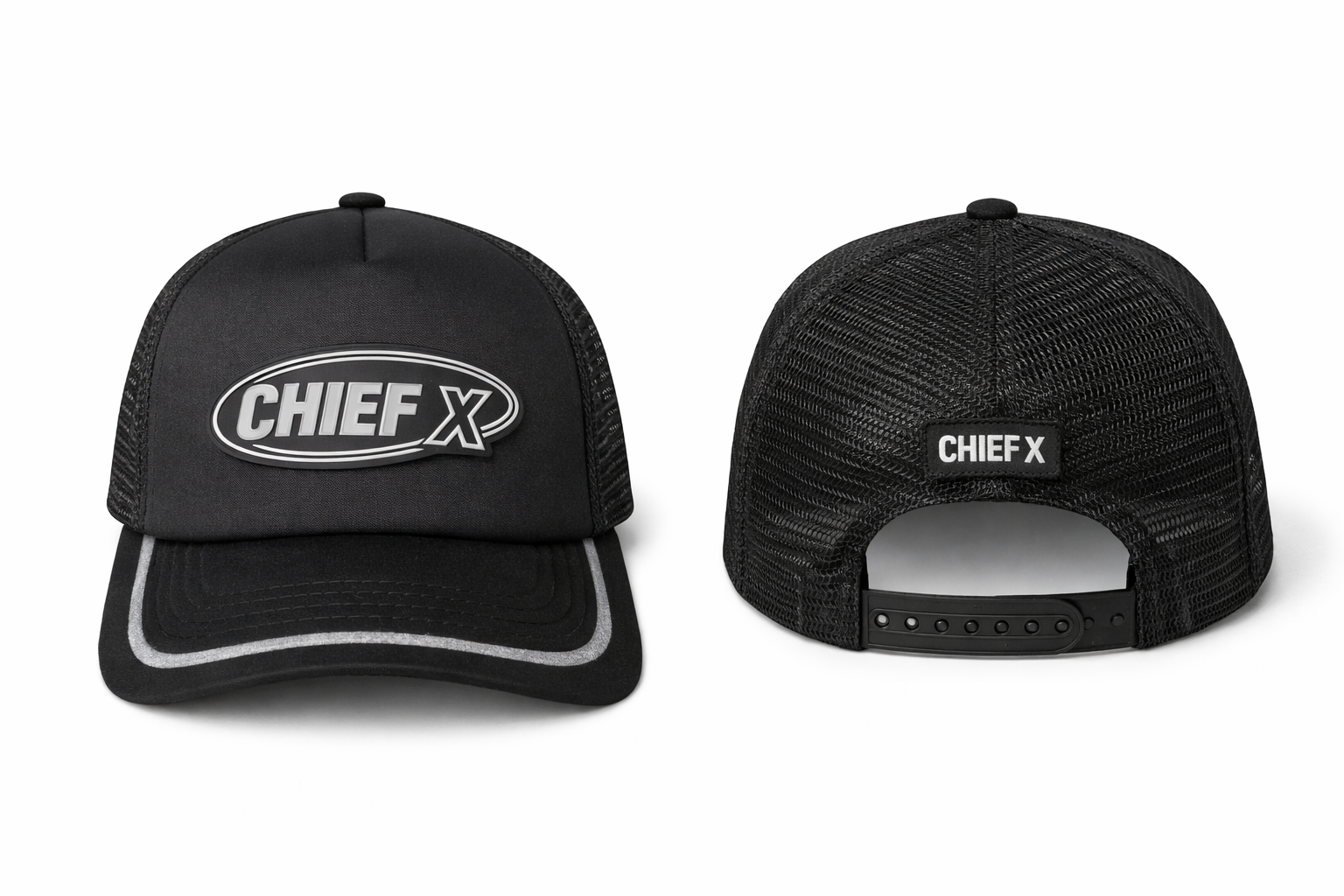Chief X  Trucker Hat – Black PVC Edition