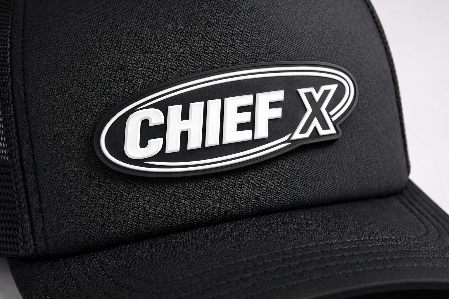 Chief X  Trucker Hat – Black PVC Edition