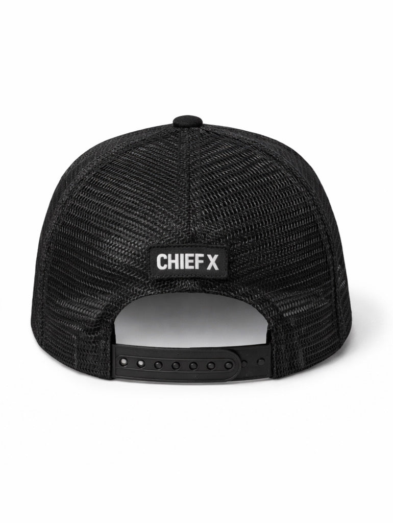 Chief X  Trucker Hat – Black PVC Edition